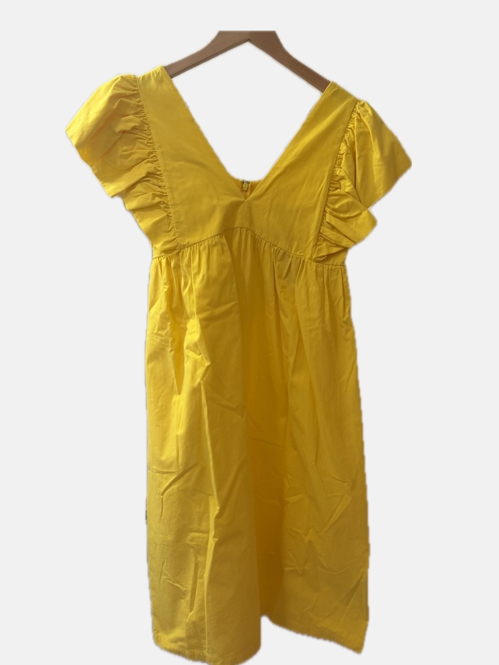 Anthropologie Sunny Yellow Ruffle-Sleeve Midi Dress